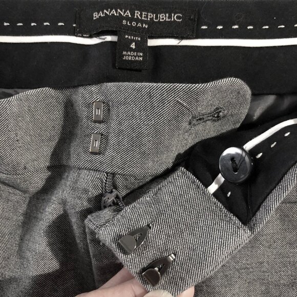 Banana Republic Pants Womens Size 4 Gray Sloan Fit  Tapered Ankle Crop - Picture 8 of 10